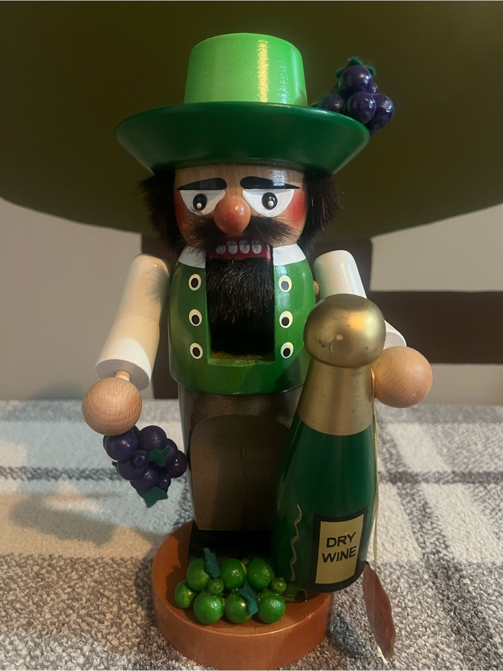Steinbach Cubby Nutcracker Figurine Wine Harvester Decorative Accent Model S1337